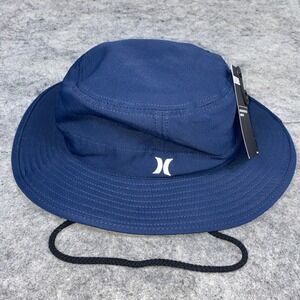 New Hurley Surf Co. Back Country Navy lined‎ Bucket Boonie UPF 50 Sun Hat